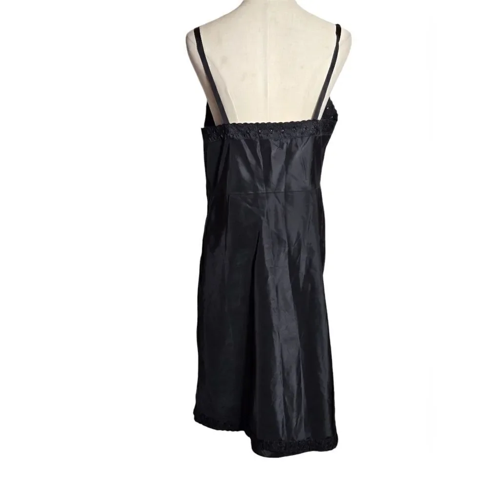 Barbizon Vintage Black Detailed Slip